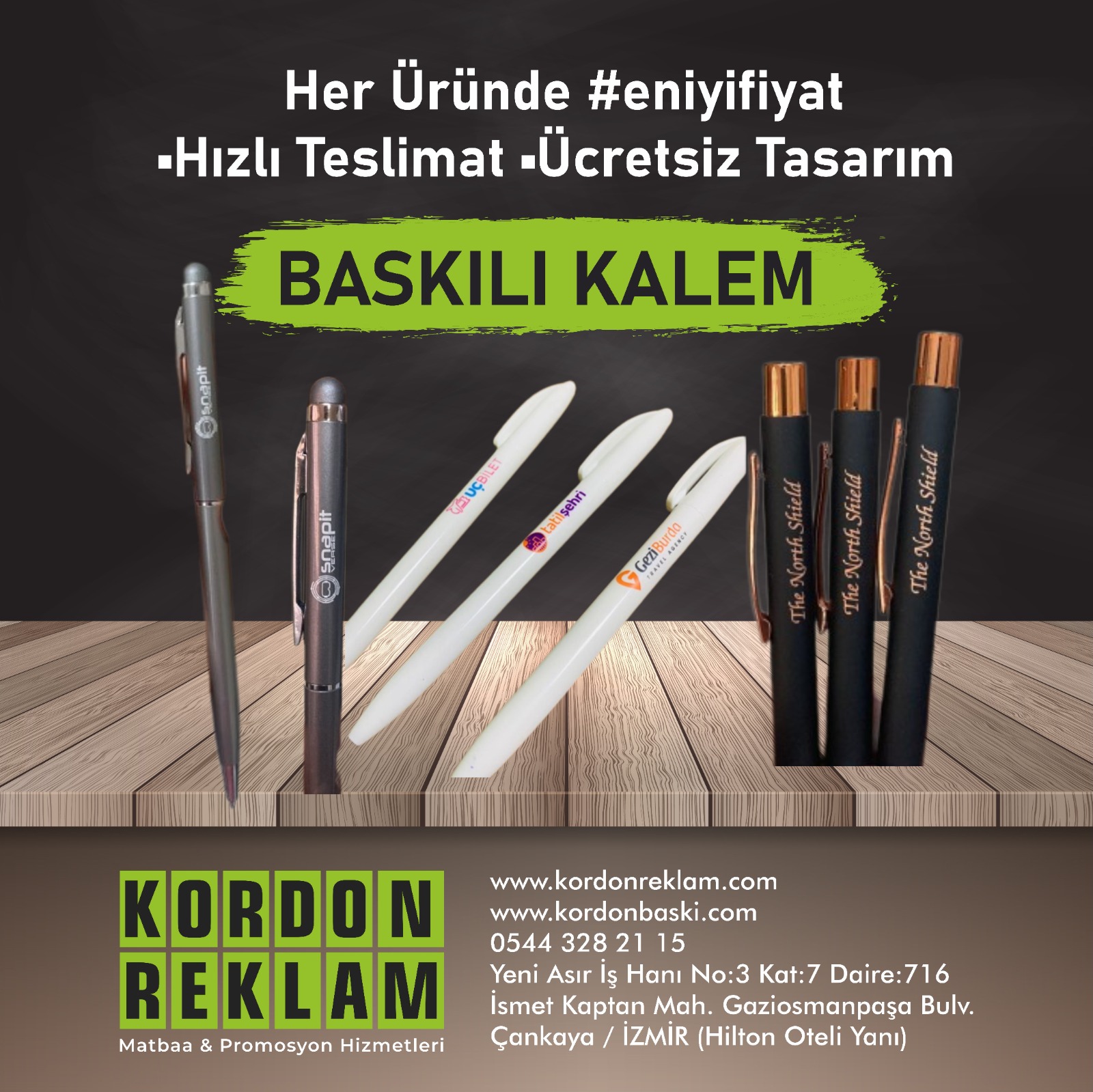 baskılı kalem 